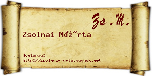 Zsolnai Márta névjegykártya
